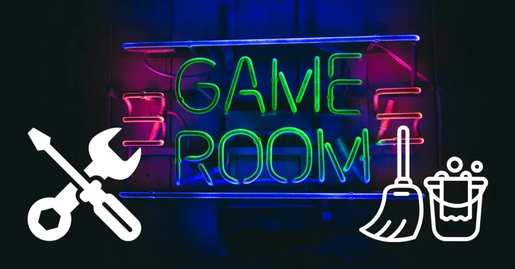 cleaning in a gaming room for couples