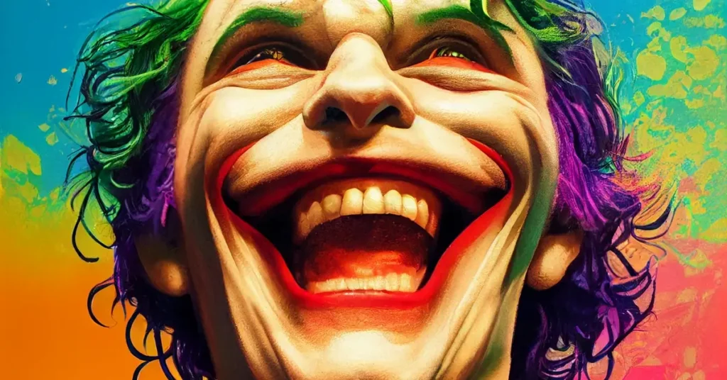 Comic Joker laughing